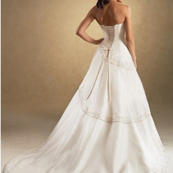 Maggie Soterro A-line Sweetheart Neck Corset Back Wedding Gown, Size 12, Ivory - Picture 3 of 3